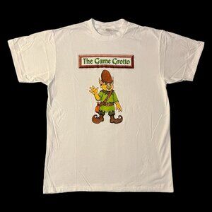 Vintage 90s The Game Grotto White Single Stitched Graphic T-shirt Sz Large